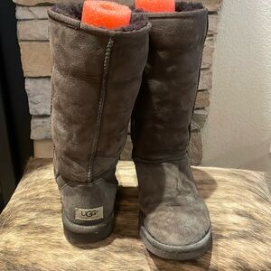 Tall UGG boots. Deep chocolate brown color. Size 8.